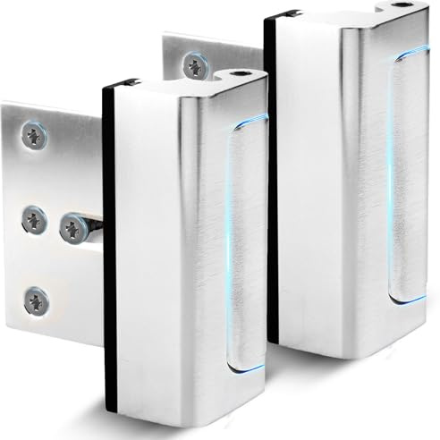 Dwell+Good Door Reinforcement Lock (2-Pack) - DIY Nickel Home Security Door Lock for Front Door - Security Locks for Doors Inside | Child Proof Door Lock for Kids Safety - Withstand 800 LB of Force