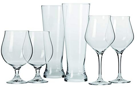 alsastyle Set de 6 Verres à bière pour dégustation - 3 différentes Formes et contenances