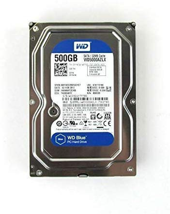 HDD Hard Drive WD BLUE 500GB BLUE 32MB 7200RPM 3.5 INCH WD5000AZLX DESKTOP SATA III 6Gb/SEC INTERNAL HDD