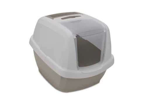 Imac Maddy Junior Lettiera Gatto chiusa Lettiera per Gatti con Filtro e Paletta 57x43x41h cm (Tortora)