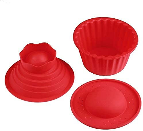Topstylehouse 3 Pack Giant Big Silicone Cupcake Cake Mould Top Cupcake Bake Set Baking Mold