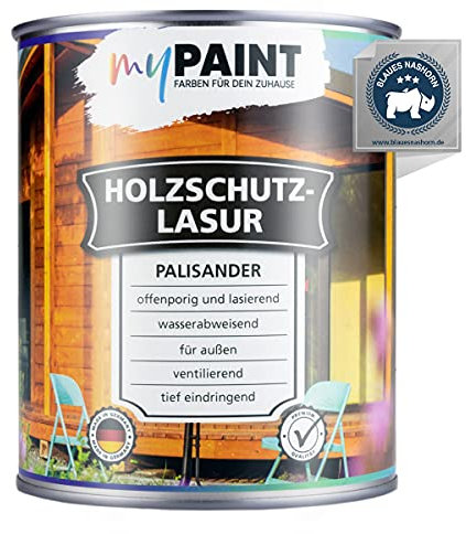 MyPaint Holzschutzlasur Außen 750 ml – Palisander - Wetterfeste Holz Lasur für außen. Mit UV-Schutz. Ideal für Gartenmöbel & Zäune. Professioneller Außenschutz gegen Feuchtigkeit & Sonne