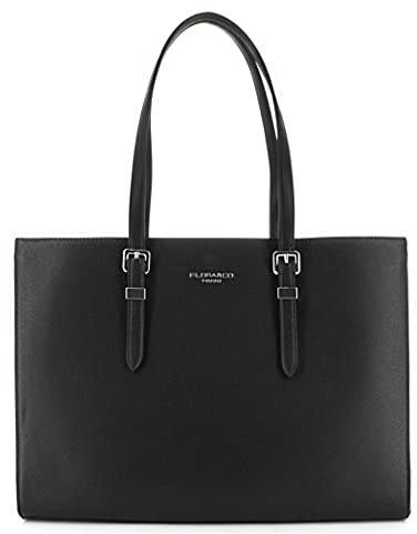 Flora&co - Sac A Main Femme Similicuir Grainé - Cabas Fourre-tout Rigide Documents A4 - Sac Cours Lycée Business Ville Porté Epaule - Classique Elégant