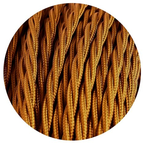 LEDSone Vintage Braided Cable 5 Meters 2 Core Light Brown Twisted Cable Fabric Covered Electric Flexible DIY Electrical Cord Wire for Lighting