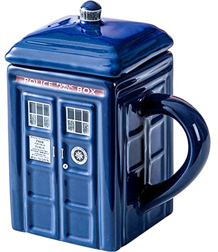 ZONSUSE Tasse Doctor Who Tardis en Céramique, Mug Personnalisée,Tasse a Cafe Original, Tasses à Thé Cappuccino, Cadeau Souvenir pour Amis, Famille et Fans de Doctor Who, 450ML (Style D1)