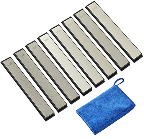 IMAGE Diamond Sharpening Stones Set 8 Whetstones 120/240/400/600/1000/1500/2000/3000 Grit Sharpening Kit for Knife Sharpener
