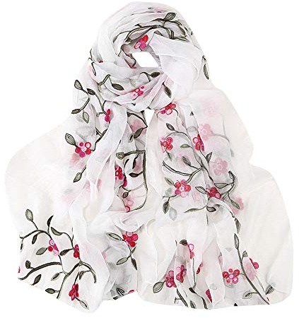 Seidenschal Damen Blume Gedruckt Muster Mode Eleganten Stil Warme Weich Seidentuch Lange Halstücher Sonnencreme Stola Ganzjährig