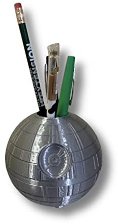 Death Star Pen Pencil Holder 3D Printed - Desk Organizer - Space Ship Planter for Small Succulents