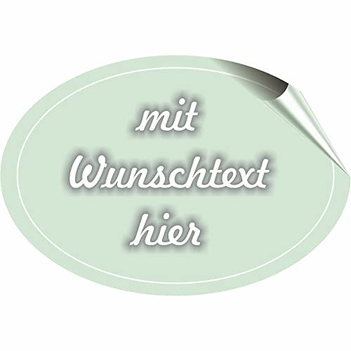 Klebeetiketten - Aufkleber - Design Oval - mit Wunschtext - Bild - Logo - personalisiert - Namensaufkleber - benutzerdefiniert für Firmenlogos - Schule - Kinder - KITA