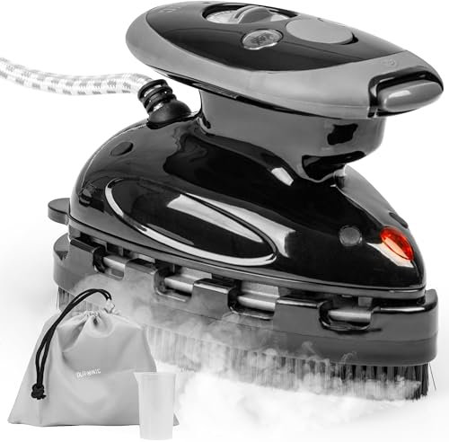 Duronic SI2 BK Mini Reisebügeleisen, 375W Mini Bügeleisen, Dampfbügeleisen 50ml Wassertank, kleines Reisebügeleisen dampf, Handbügeleisen Keramikfläche, für Kleidung nähen, travel iron schwarz