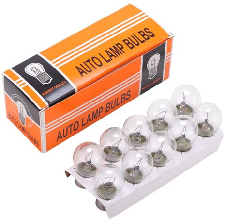 GKmow 10 PCS Car Brake Bulb, 1141 12V 21W BA15S Flat Angle Single Light Turn Signal Light, Super Bright Light Tail Light Replacement, Universal Brake Marker Bulb for Most Cars (Transparent #02)