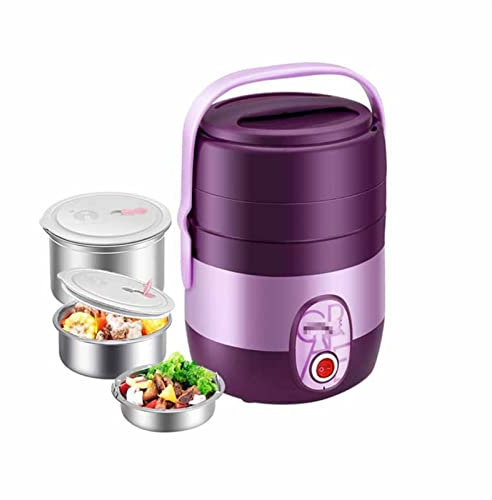 TEmkin Scaldavivande Elettrico, portapranzo riscaldato Portatile per Auto, Camion, casa, Lavoro, Adulti, Riscaldamento degli Alimenti, Contenitore Rimovibile in Acciaio Inossidabile da 1 litro, 200 W