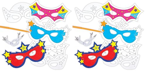 Baker Ross Masken für Kinder EF624, Weiß, 25 cm (Packung mit 2)