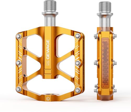 GEWAGE Falträder Pedale，Fahrradpedale Reflektoren mit Fahrrad Pedale, 9/16 Zoll rutschfeste CNC Aluminium Plattform Pedale für Falträder, Mini Velo Fahrräder, Kinderfahrräder.