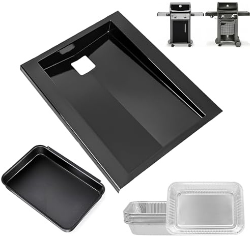 Nordic Bbq Store 69803 - Bandeja de grasa para parrillas Weber Spirit E-210, Spirit serie 200 con pomos de control delanteros, bandeja de goteo de repuesto para Weber 69803. 35,6 cm de largo x 31 cm