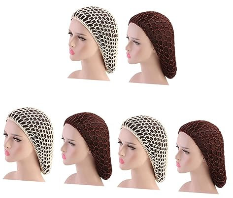 LIFKOME 6 Stk Schlafmütze Haarnetze Für Die Gastronomie Mesh-häkel-haarnetz -schal Mesh-haarnetze Haubenkappe Aus Satin Haarausfallkappe Haarschutzkappe Gehäkelte Brötchenabdeckung