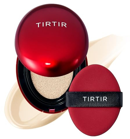 TIRTIR Mask Fit Red Cushion Foundation | Volle Deckkraft, Leicht & Hautnah, Satin Glow Finish | Koreanisches Cushion Make-up, Tattoo-Abdeckung, Aufbauend (0,15 Fl Oz), 13W Cream