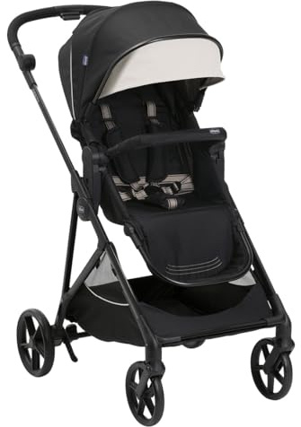 Chicco Trio Seety, bestehend aus Kinderwagen Seety mit ultraleichtem Gestell, breitem und gepolsterten Kinderwagenaufsatz und Kindersitz Kory Essential I-Size, Leichtes und kompaktes modulares System