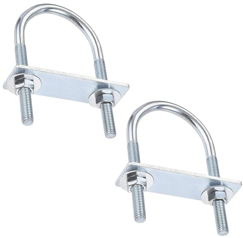 LEPEVNEY M8 Round U-Bolts, 50mm(1.97) Inner Width, 100mm Length Steel U-Bolts with Nuts Plates Washers For Building Vehicle and Ship Installations, 2 Sets M8*50 * 100