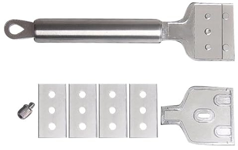 Edelstahl Ceranfeldschaber, Ceranfeld Feld Schaber Mit 4 Ersatzklingen, Feldschaber Mit Ergonomischen Griff Feldschaber Metall, Für Reinigung Von Backofen, Induktionskochfeld