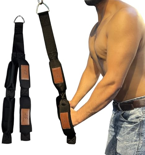 Triceps Rep gym kabelmaskintillbehör med karbinhake halkskydd tricepsrem 2 öglor neoprenhandtag pulldown-rep för pushdown-pulls crunches overhead förlängningar biceps curl (svart)