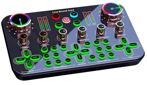 Mesa Mezclas DJ, Mezclador de tarjeta de sonido en vivo, grabación de canto, fuente de alimentación fantasma XLR de 48V, OTG Digital sin pérdidas