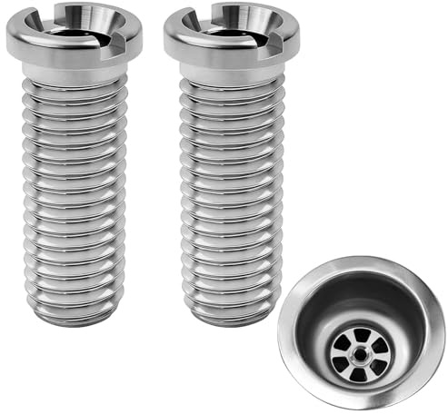 35mm M12 Stainless Steel Hollow Screw for Kitchen Sink Strainer Basket Valve Drain Fittings(2PCS)