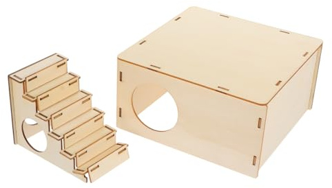 Parliky Holz Hamster Schlafhaus Kleintier Versteck Nistplatz Robust Zum Knabbern Mit Privatem Rückzugsort Für Kaninchen Meerschweinchen Igel Und Andere Kleine Haustiere