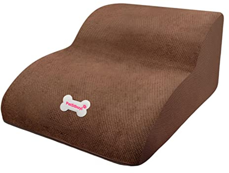Escalier pliable en mousse de qualité supérieure pour petits chiens et chats - 30 x 35 x 20 cm - Café