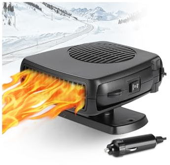 Leaflai Calefactor para Coche 150 W – 12 V Calefactor portátil para Coche, desempañador antivaho para Coche Que se Conecta al Encendedor, Ventilador Calefactor para Parabrisas para Camiones y SUV