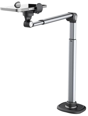 360 Degree Rotating Aluminum Desktop Stand, 12 X 4.1 X 3.5in Overhead Tripod Phone Mount, Freely Retractable, with Anti Slip and Anti Scratch Silicone Pad, for Vlogging, Photography Ect