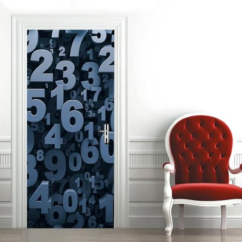 Türtapete Selbstklebend 80x210 cm Blau Türaufkleber 3D Kreative Digitale Kunst Türposter Türfolie Poster Tapete PVC Wasserfest für Schlafzimmer Wohnzimmer Tür d-796