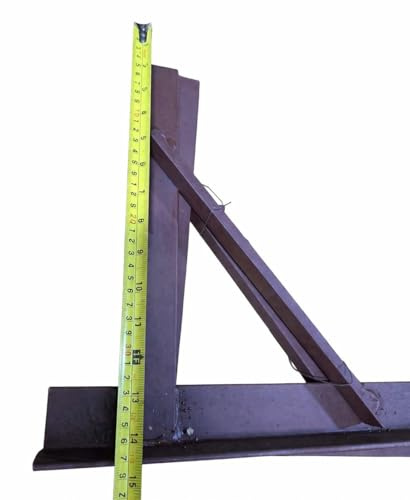 Heavy Duty Chimney Support Brackets (Red Oxide Coating) Mild Steel- 90 Degree Angle Shelf Brackets Floating Shelves, Folding & Wall Mount (Pair) (35.56cm)