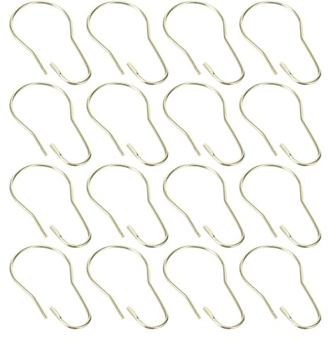 20 Duschvorhanghakenringe aus Stück Gold Edelstahl | Duschvorhang Haken, Gardinenringe mit Clips, Haken für Bad und Haken für Duschvorhang