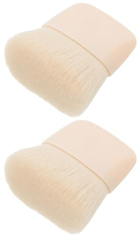 Anneome 2 St Makeupborstset Kompakt Pulver Foundationborste med Platt Mjuka Borsthår för Jämn Applicering Multifunktionell och Portabel för Dagligt Bruk och Resor