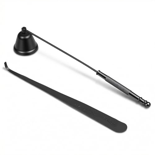 Kerzenlöscher-Set, Edelstahl, Kerzendochtlöffel und Glockenlöscher mit langem Griff zum sicheren Herauslösen von Kerzen, elegantes Ausflammwerkzeug für Zuhause, Hochzeit und Altar, 2 Stück