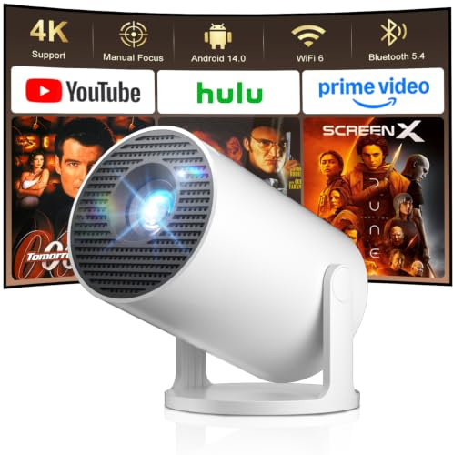 Salange Short Throw Projector,Android 14 Built-in Apps,1080P Support,12000L | Mini Projector with WiFi 6 Bluetooth 5.4,Auto Keystone,Portable Outdoor Projector Compatible with HDMI /USB /Phone/Gaming