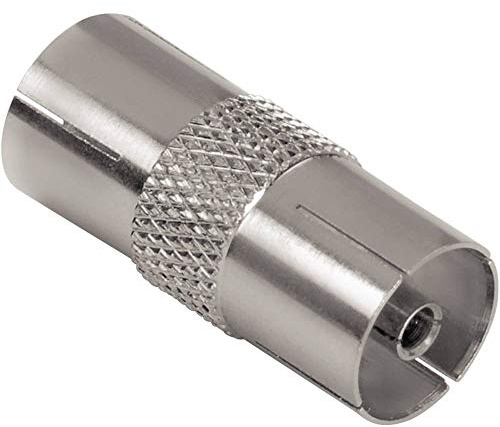 Hama Antennen Adapter (Koax Kupplung auf Koax Kupplung, geschirmt, Metall) silber