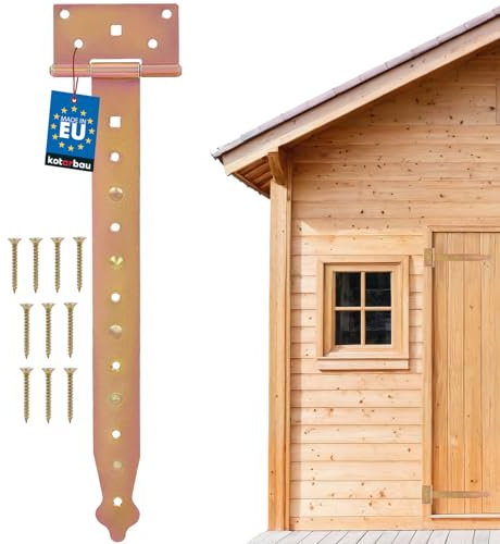 KOTARBAU® Cerniera a croce per porta 350 mm cerniera per cancello nastro per cancello zincato cerniera in acciaio inossidabile dorato