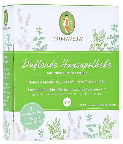 Primavera SET Duftende Hausapotheke ätherisches Öl - Pfefferminze, Lavendel, Teebaum - 1 ml - Ölset
