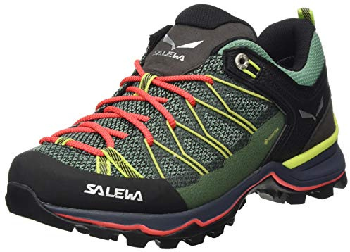 SALEWA WS MTN TRAINER LITE GTX, Zapatos de Senderismo Mujer, Feld Green Fluo Coral, 42 EU