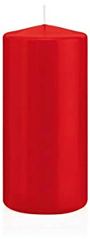 INNA-Glas Wachskerze Maeva, rot, 15cm, Ø 7cm, 63h - Made in Germany | Stumpenkerze - Windlicht Kerze