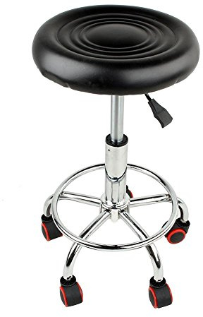 Dioche Arbeitshocker, drehbarer Hocker für Schönheitssalon, Bürostuhl mit 5 Rollen, 360 ° drehbar, Höhe verstellbar 45 – 55 cm