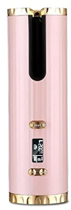 HMEDA Rizador de Pelo Automático Inalámbrico, Rizador de Cabello con Cerámica de Calentamiento Rápido Avanzado,Pantalla LCD y Temporizador, 6 Temperaturas Ajustables, Rizador Portátil (Rosado)