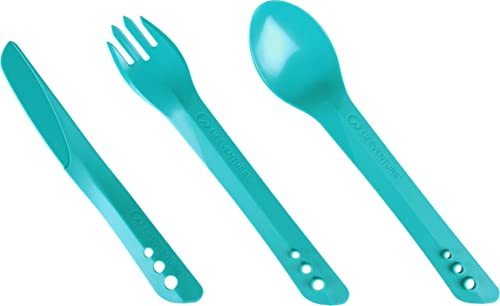 Lifeventure Ellipse Plastic Interlocking Cutlery Set for Camping, Travel & Outdoor - Teal