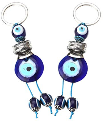 TOYANDONA 2stücke Türkischer Blauer Augen Schlüsselanhänger Stilvoller Schlüsselring Für Alltagsgebrauch Dekoration Für Taschen Geeignet Langlebig Und Funktional