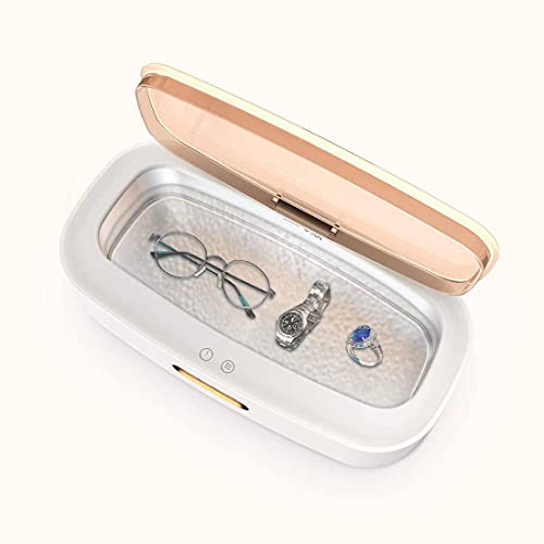 Ultraschallreiniger Ultraschallreinigungsgerät, 45 kHz tragbares Edelstahl 400ml ultraschallgerät ultraschallbad für zuhauseaus Mit 4 Zeiteinstellungen für Brillen Schmuck Ringe Zahnersatz (Pink)