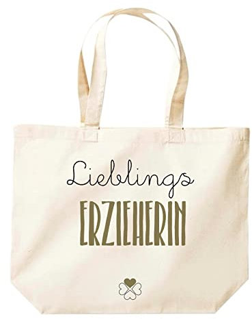 Shirtinstyle Beutel Tasche, Lieblingsmensch Lieblings Erzieherin, Jute, Shopper, Beutel, Tasche, Farbe Natur