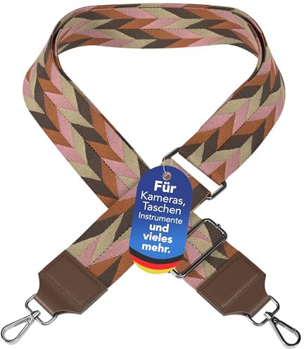 EAZY CASE - Verstellbarer Taschengurt, Ersatz Schultergurt für Handtaschen, Schulterriemen für Umhängetaschen, breiter Taschenriemen für Taschen und Tragetaschen, DIY Taschenband, Mixed Dunkel Braun