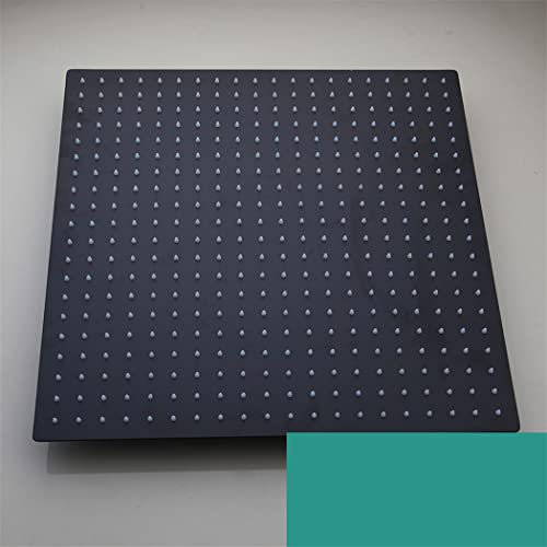 8-20 negro LED cuadrado lluvia acero inoxidable cabeza de ducha ultrafino baño pared y techo montado